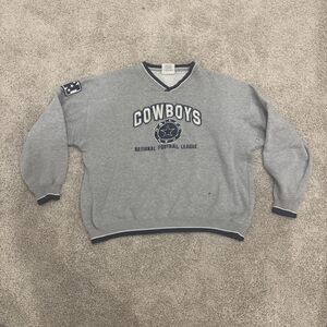 Vintage 90s NFL Dallas Cowboys Heavyweight Grey Crewneck Pullover Lee Sport. XL